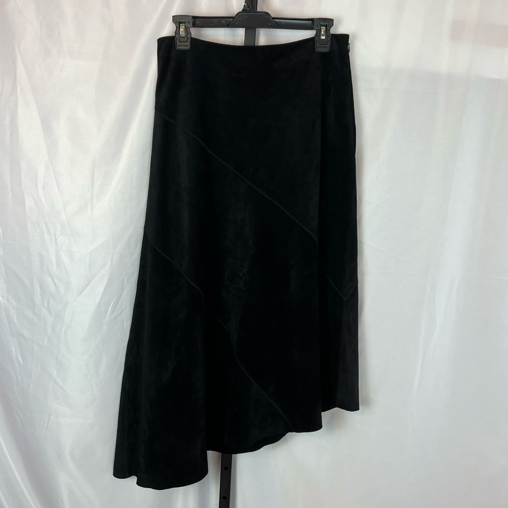 Banana Republic Black Asymmetrical Leather Suede Skirt, size 4